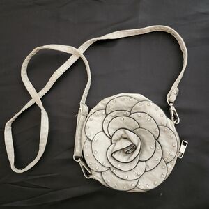 Flower Crossbody Bag with Rhinestones